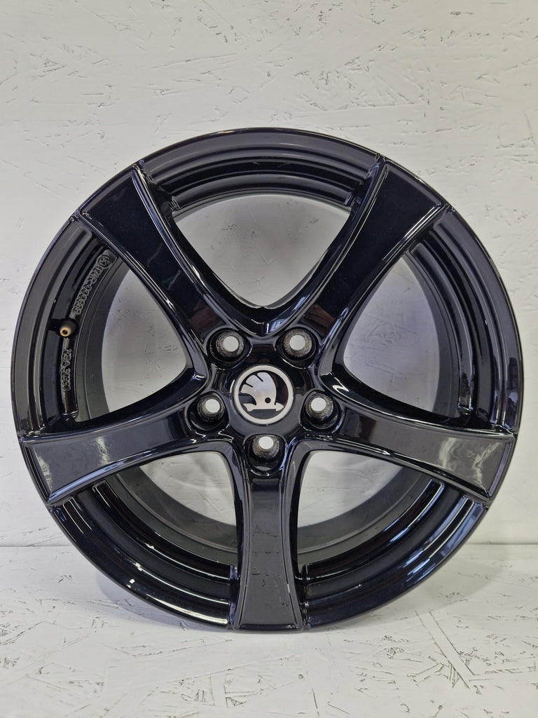 4x Alufelge 17 Zoll 6.0" 5x112 48ET Glanz Schwarz KBA50397 Skoda I Rim Wheel FEL4066000880qc