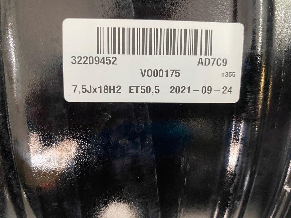 1x Alufelge 18 Zoll 7.5" 5x108 50ET Glanz Schwarz 32209452 Volvo Xc60 Rim Wheel FEL8017185167by