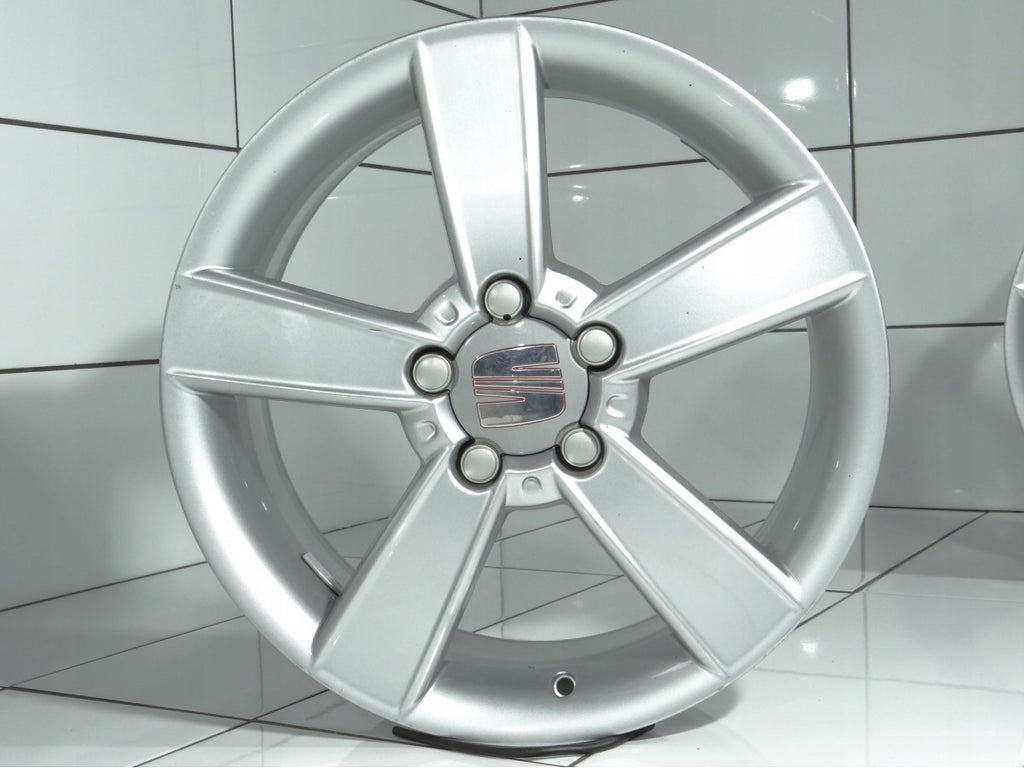 4x Alufelge 17 Zoll 7.0" 5x112 54ET Glanz Silber 1P0601025C Seat Leon Rim Wheel FEL3048212556zh