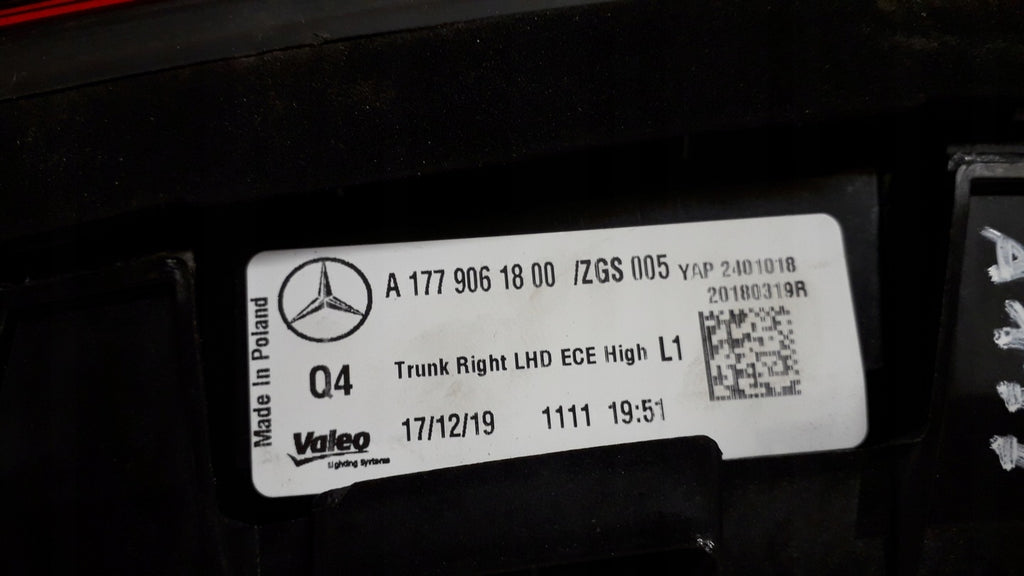 Rückleuchte Mercedes-Benz W177 A1779061800 Rechts Rearlight