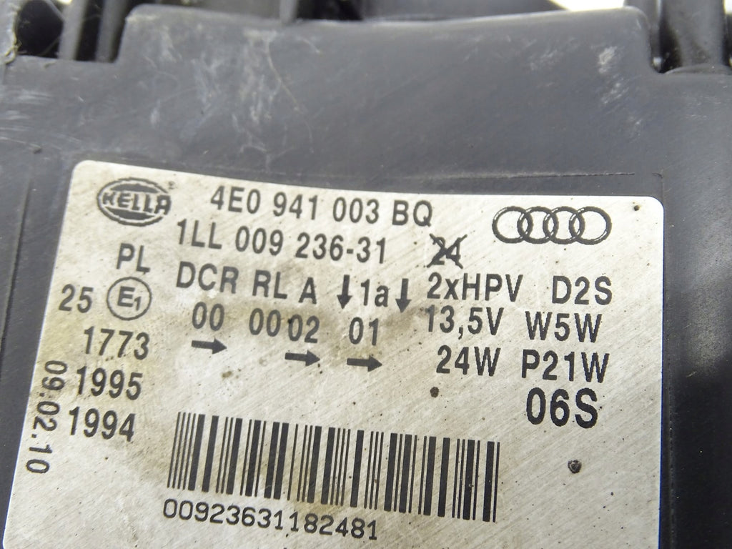 Frontscheinwerfer Audi A8 4E0941003 1LL009236-31 Links Scheinwerfer Headlight