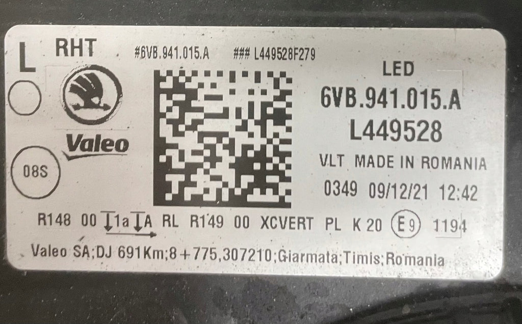 Frontscheinwerfer Skoda Fabia IV 6VB941015A L449528 Full LED Links Headlight SCH4781035245gc