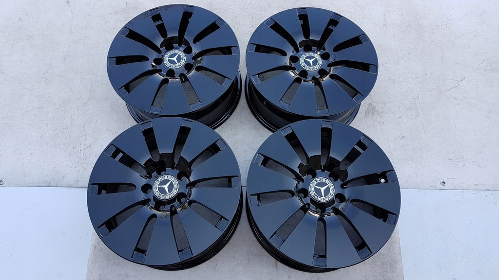 4x Alufelge 16 Zoll 6.5" 5x112 38ET Glanz Schwarz A2054010100 Mercedes-Benz W205 FEL9048425703ik