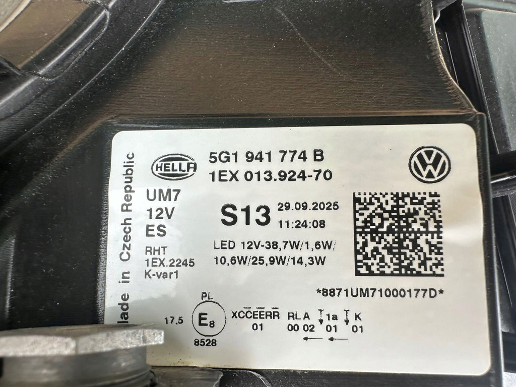 Frontscheinwerfer VW Golf VII 5G1941774 Rechts Scheinwerfer Headlight SCH4658878868pm