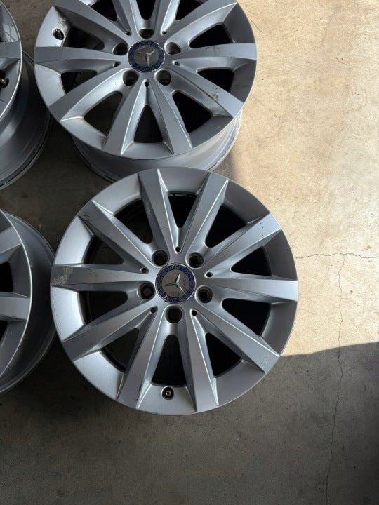 4x Alufelge 16 Zoll 6.5" 5x112 49ET Glanz Schwarz A2464010202 Mercedes-Benz FEL2934682660dc