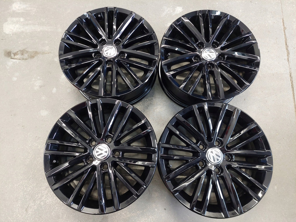 4x Alufelge 16 Zoll 6.5" 5x112 46ET Glanz Schwarz 5G0601025AT VW I Rim Wheel FEL6054322296yj