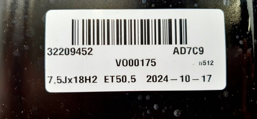1x Alufelge 18 Zoll 7.5" 5x108 50ET Glanz Schwarz 32209452 Volvo Xc60 Ii FEL9693416524dk