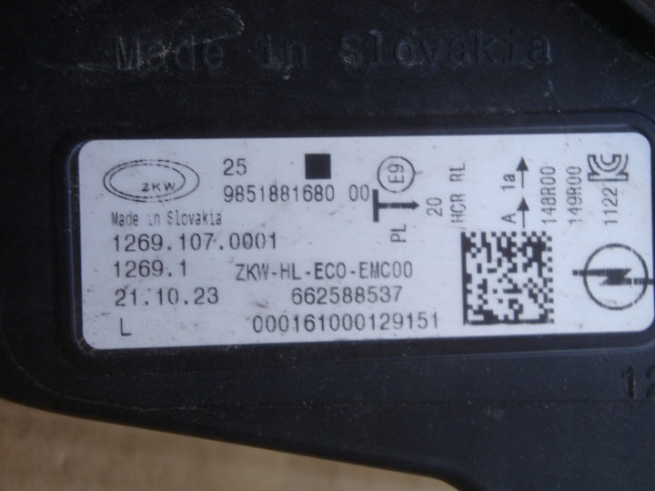 Frontscheinwerfer Opel Astra 662588537 LED Links Scheinwerfer Headlight SCH4624809114pv
