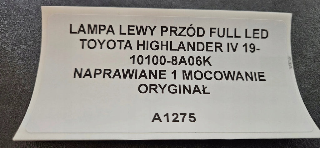 Frontscheinwerfer Toyota Highlander 10100-8A06K Full LED Links Headlight SCH7776801093pw
