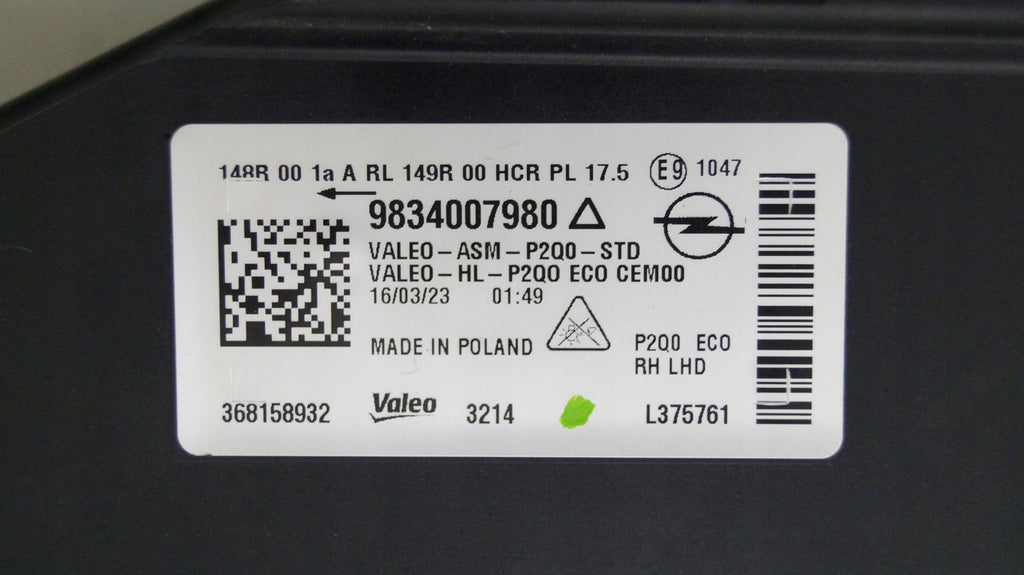 Frontscheinwerfer Opel Mokka 983400798081 LED Rechts Scheinwerfer Headlight SCH1628287431ec