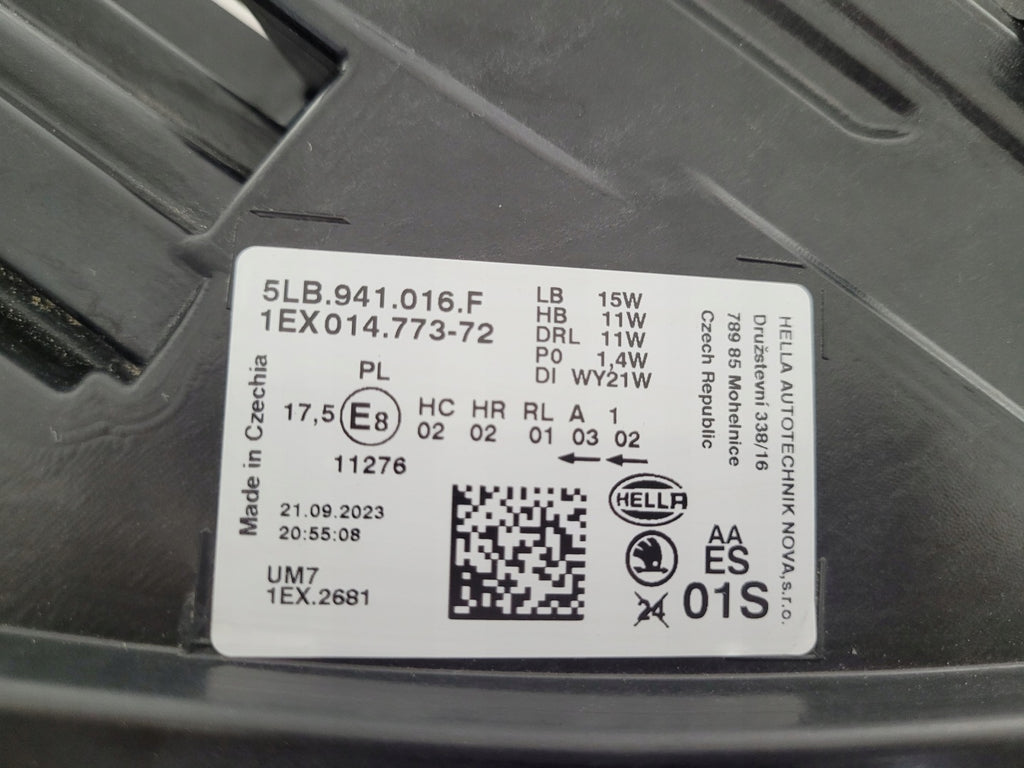 Frontscheinwerfer Skoda Enyaq IV 5LB941016F LED Rechts Scheinwerfer Headlight SCH5964000609wt