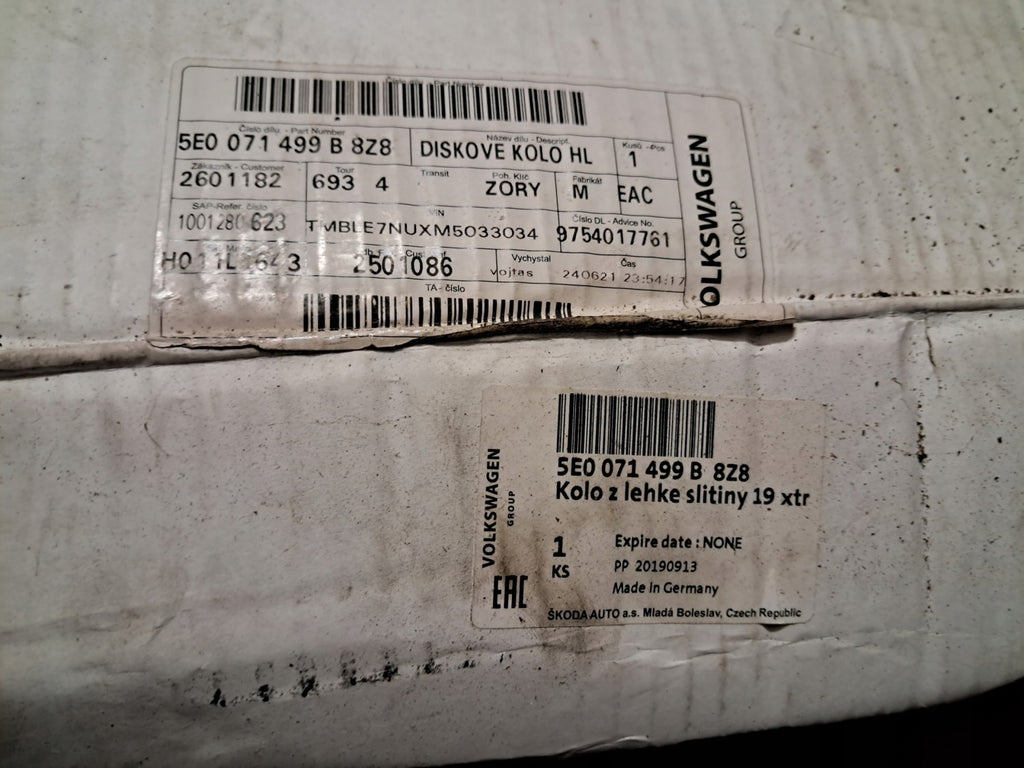 1x Alufelge 19 Zoll 7.5" 5x112 51ET 5E0601025 Skoda Octavia Iii Rim Wheel FEL7378236171ew