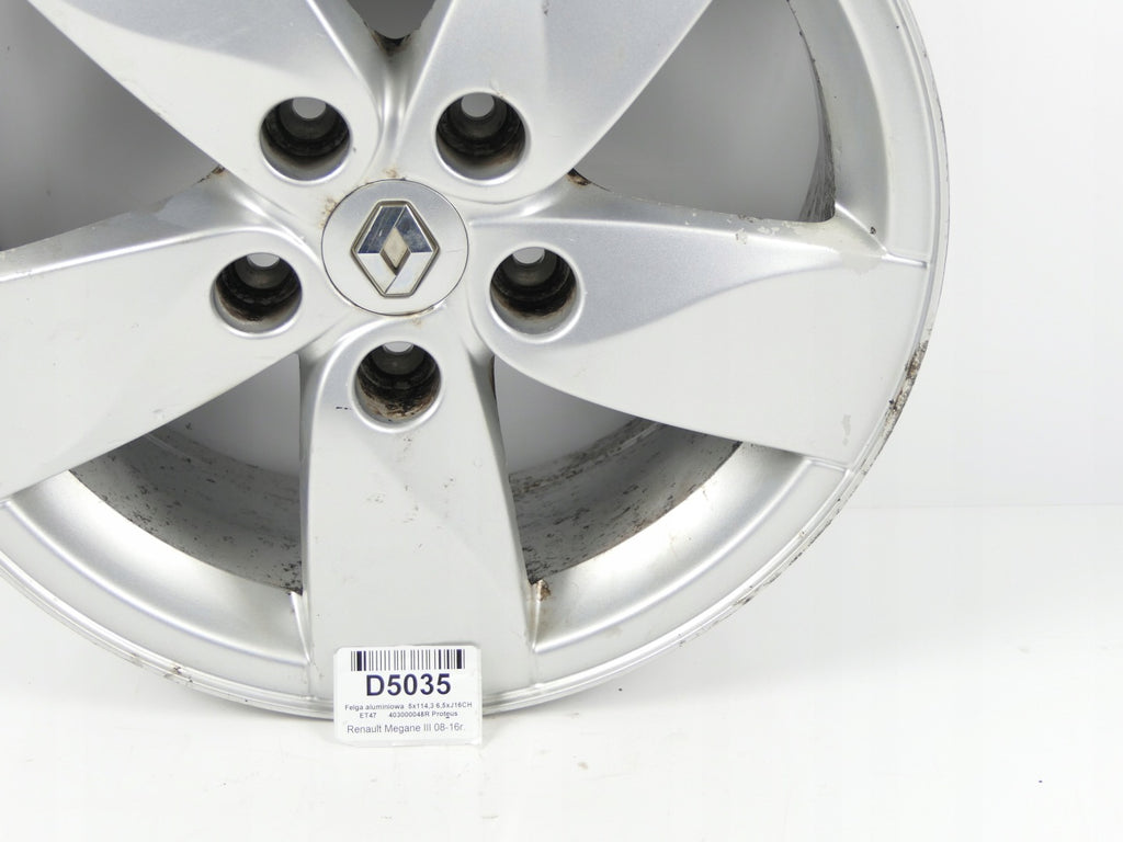 1x Alufelge 16 Zoll 6.5" 5x114.3 47ET 403000048R Renault Megane III 1 Scenic FEL4683016360ga