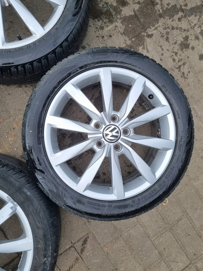 4x Alufelge 17 Zoll 7.0" 5x112 49ET Glanz Silber 5G0601025K VW I Rim Wheel FEL3276314376gz