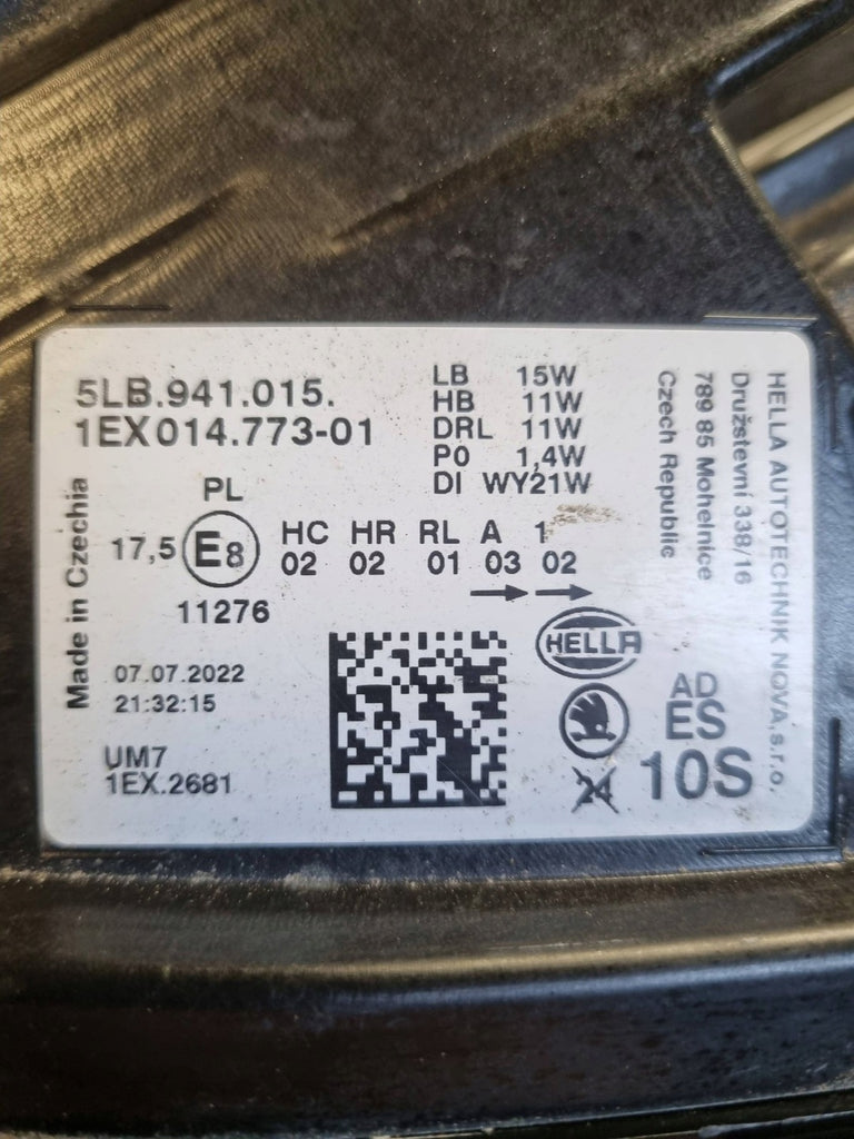 Frontscheinwerfer Skoda Enyaq 5LB941015 1EX01177301 Full LED Links Headlight