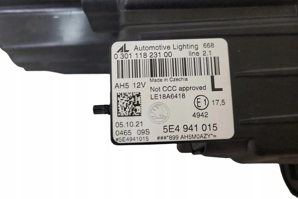 Frontscheinwerfer Skoda 5E4941015 Links Scheinwerfer Headlight