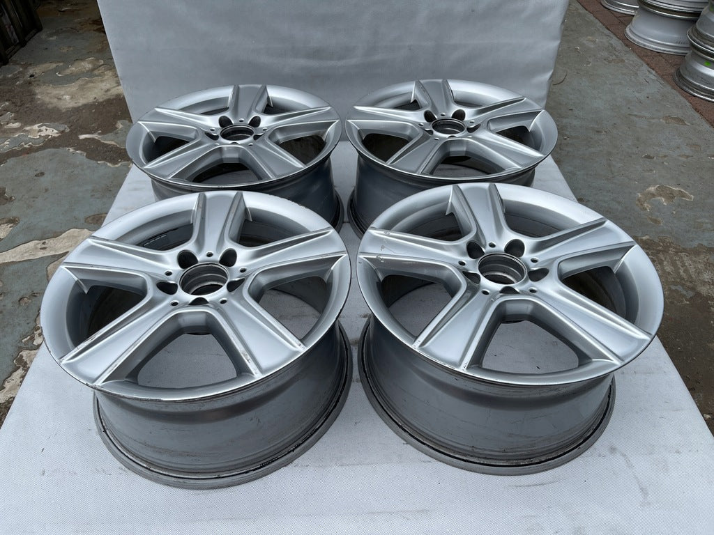 4x Alufelge 17 Zoll 8.5" 5x112 58ET Glanz Silber A2044012802 Mercedes-Benz FEL9062841346jh