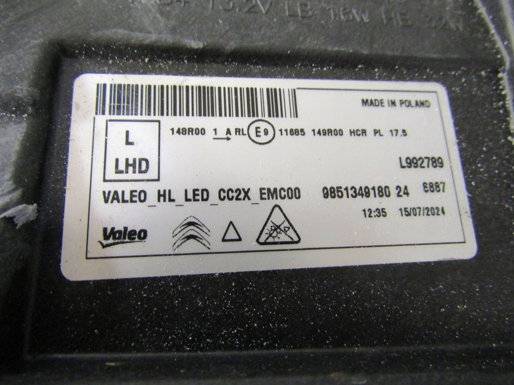 Frontscheinwerfer Citroën C3 9851349180 LED Links Scheinwerfer Headlight