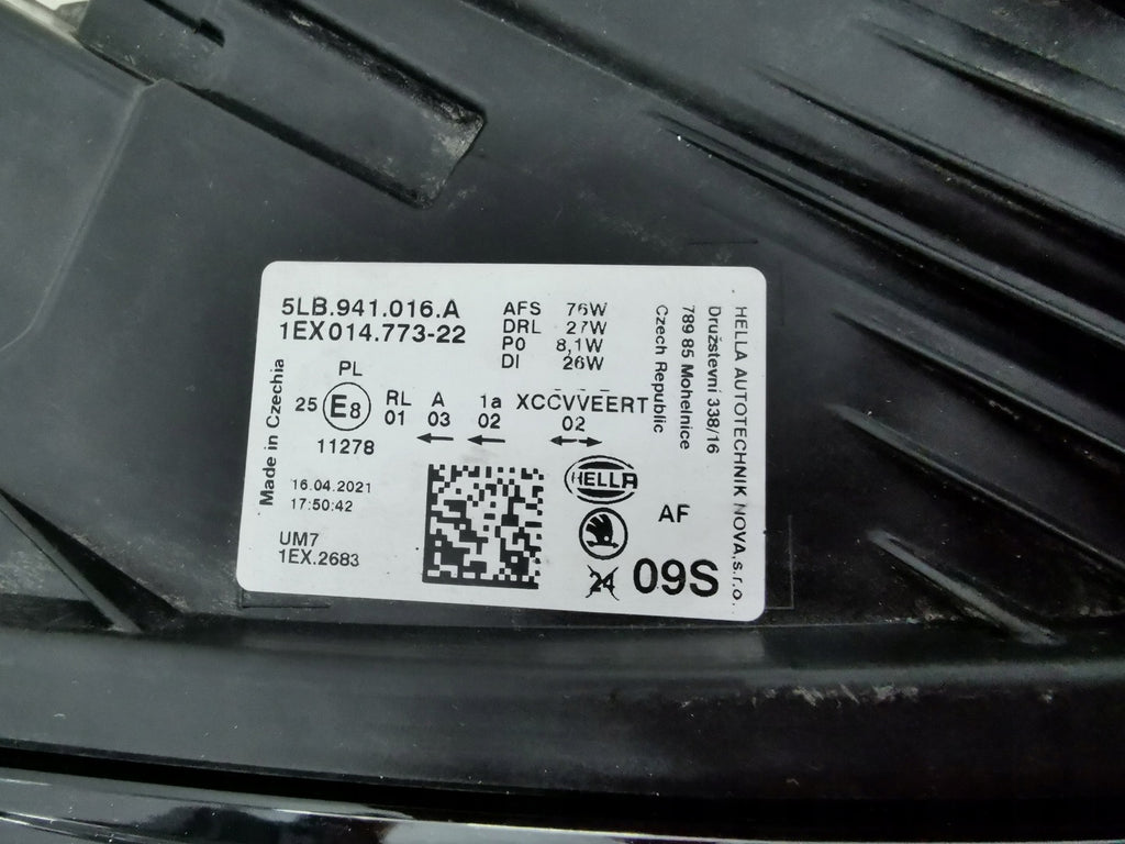 Frontscheinwerfer Skoda Enyaq 5LB941016 LED Rechts Scheinwerfer Headlight