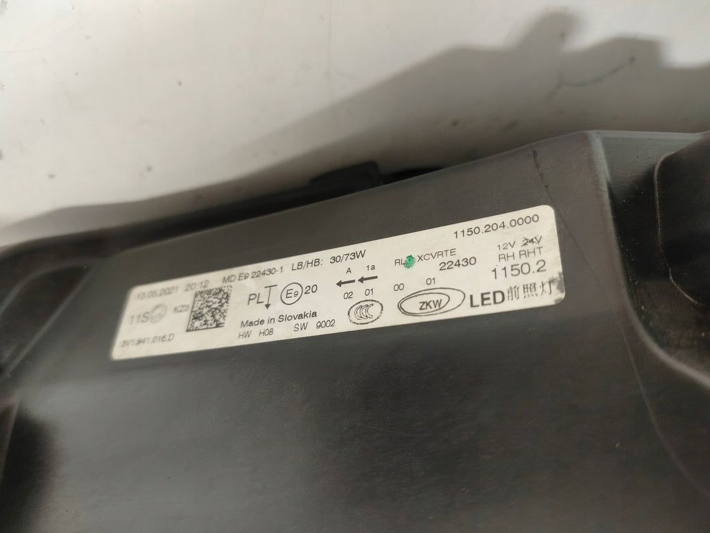 Frontscheinwerfer Skoda Superb III 3V1941016D Full LED Rechts Headlight