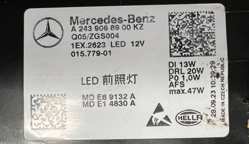 Frontscheinwerfer Mercedes-Benz Eqa A2439068900 1EY2623 01577901Q05ZGS004 Links SCH8702848886ti