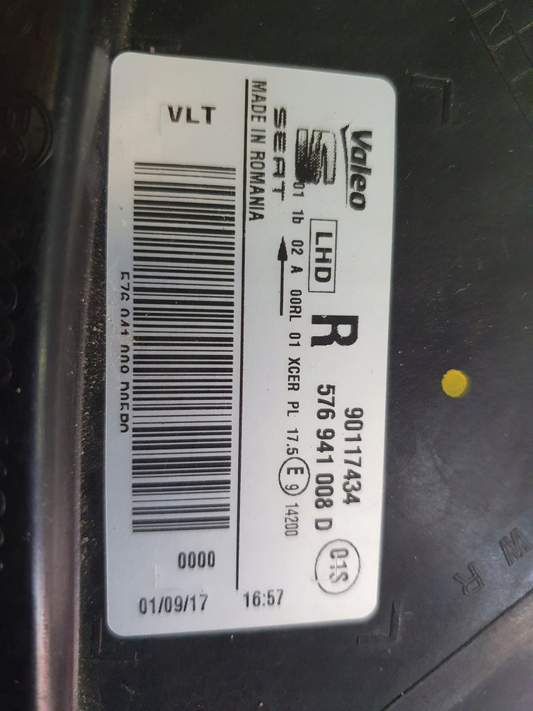 Frontscheinwerfer Seat Ateca 576941008 Full LED Rechts Scheinwerfer Headlight