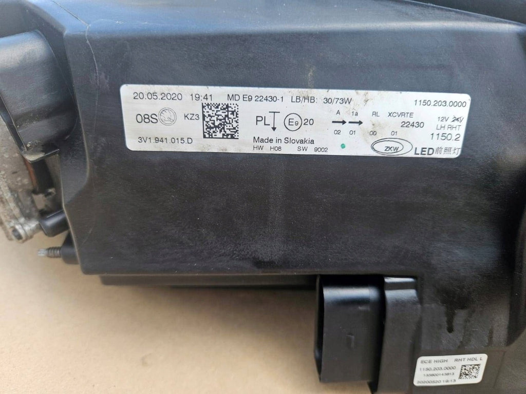 Frontscheinwerfer Skoda Superb III 3V1941015D Full LED Links Headlight