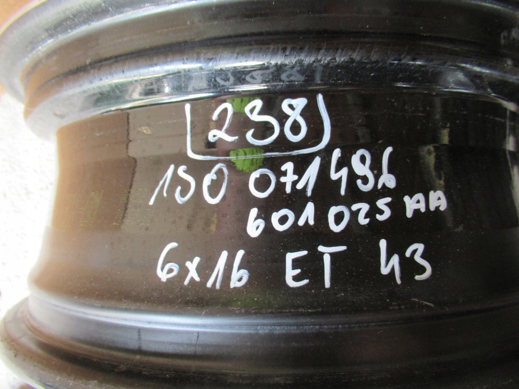 1x Alufelge 16 Zoll 6.0" 4x100 43ET Glanz Schwarz 1S0601025 Skoda Citigo Up! FEL2299819143sw