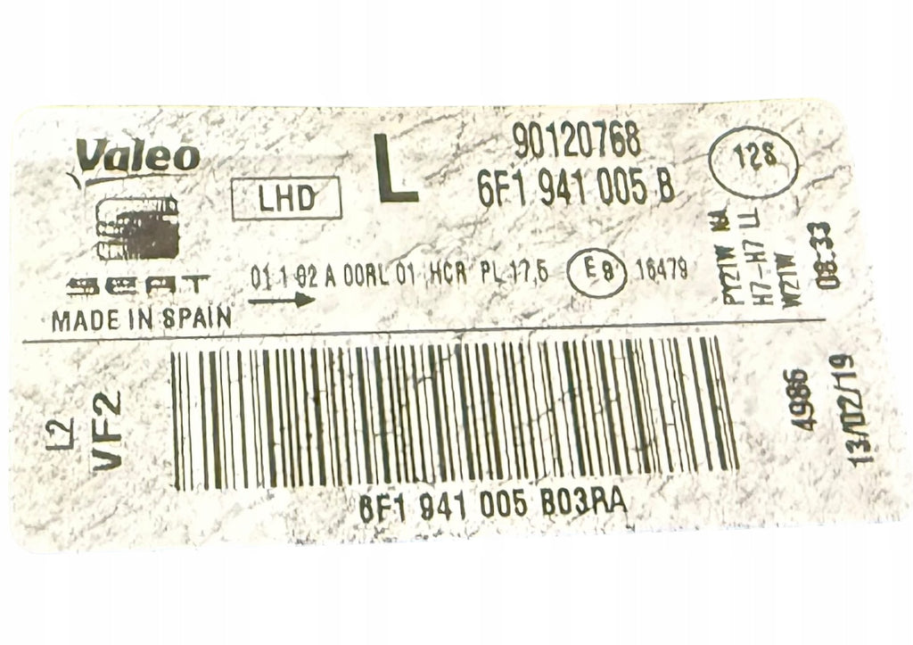 Frontscheinwerfer Seat Ibiza 6F1941005B Links Scheinwerfer Headlight