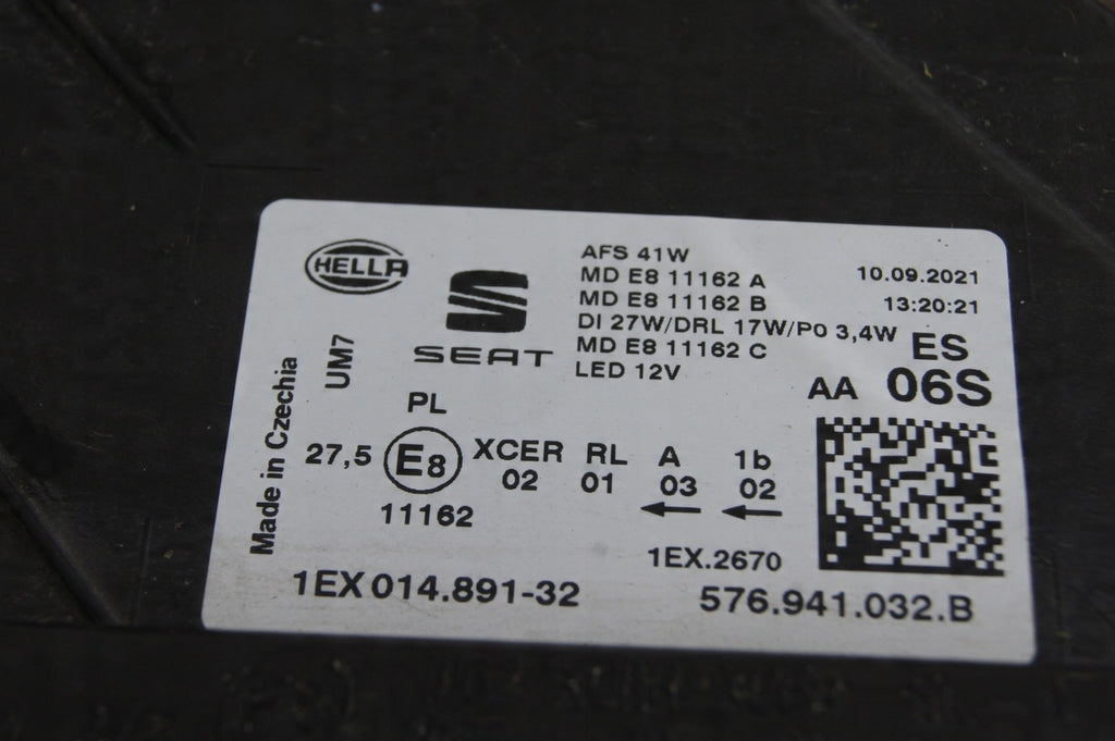 Frontscheinwerfer Seat Ateca 576941032 Full LED Rechts Scheinwerfer Headlight