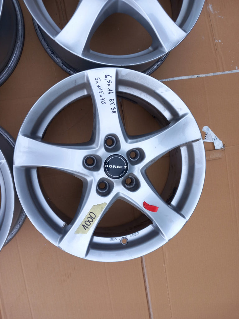 4x Alufelge 16 Zoll 6.5" 5x115 38ET Glanz Schwarz CMA482656 Opel Antara Ampera FEL9513372470wc
