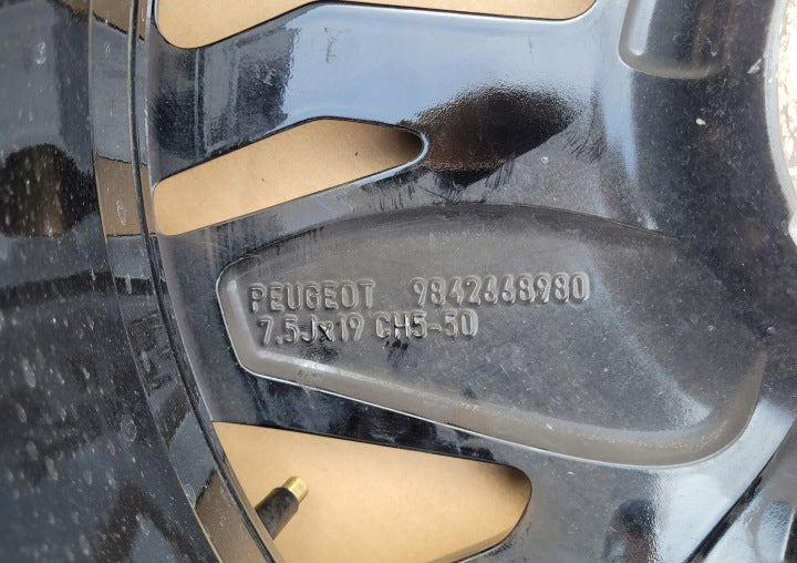 1x Alufelge 19 Zoll 7.5" 5x108 50ET Glanz Schwarz 9842668980 Peugeot II 2008 I FEL7261814662dp