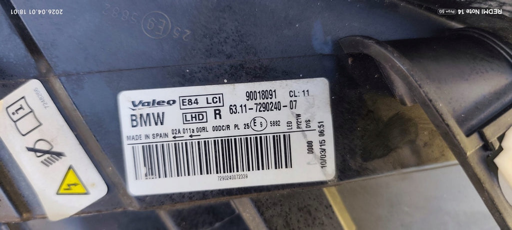 Frontscheinwerfer BMW X1 E84 7290240 Xenon Rechts Scheinwerfer Headlight SCH6628209819nv