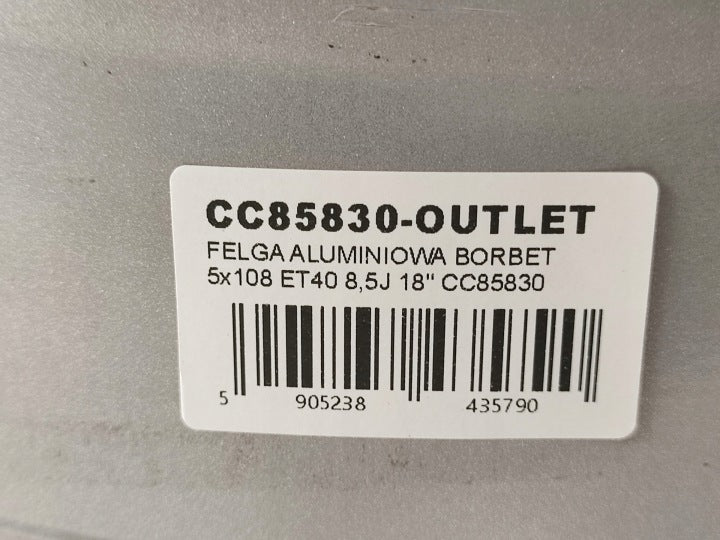1x Alufelge 18 Zoll 8.5" 5x108 CC85830 Rim Wheel FEL7365137795zo
