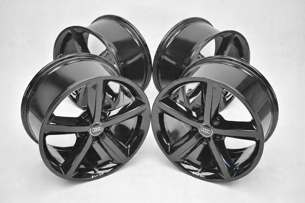 4x Alufelge 18 Zoll 9.0" 5x112 52ET Glanz Schwarz 8J0601025M Audi Rim Wheel