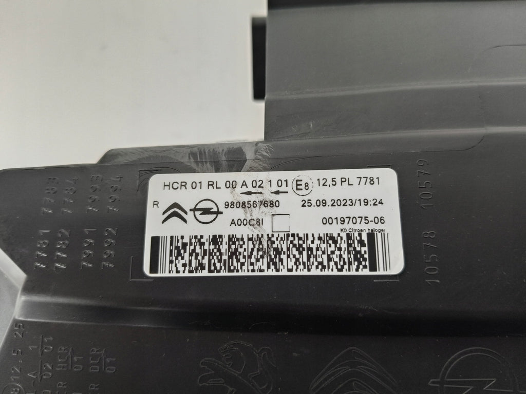 Frontscheinwerfer Citroën Spacetourer Vivaro C 9808567680 Rechts Headlight