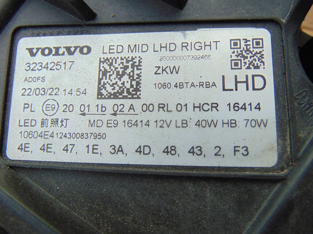 Frontscheinwerfer Volvo Xc60 II 32342517 Full LED Rechts Scheinwerfer Headlight SCH1646964272wr