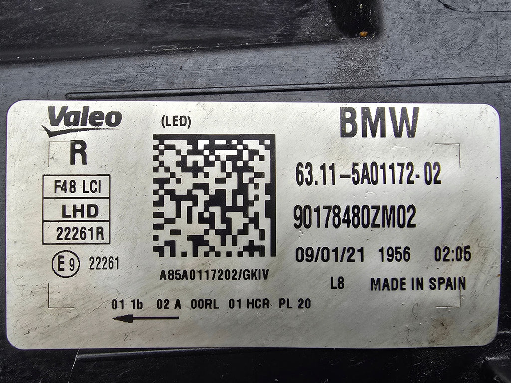 Frontscheinwerfer BMW X1 F48 6311-5A01172-02 Rechts Scheinwerfer Headlight SCH8336458883hs