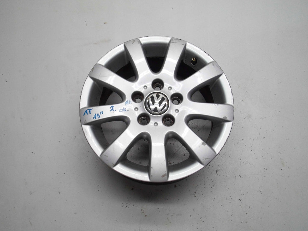 1x Alufelge 15 Zoll 6.5" 5x112 50ET Glanz Silber 1K0601025AQ VW Golf V Touran