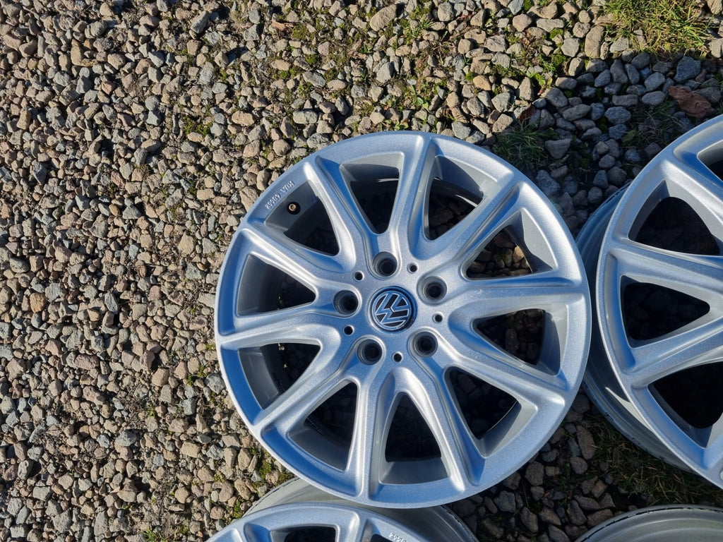 4x Alufelge 16 Zoll 6.5" 5x112 48ET Glanz Silber KBA48662 VW Rim Wheel FEL9284537797wr
