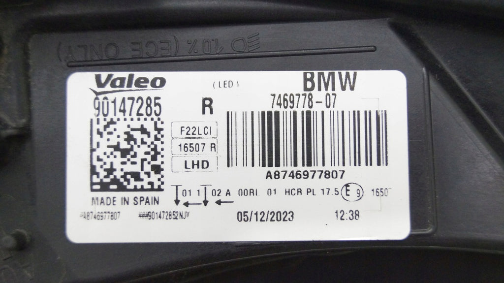 Frontscheinwerfer BMW 2 F22 F23 7469778-07 LED Rechts Scheinwerfer Headlight SCH4028362885zi