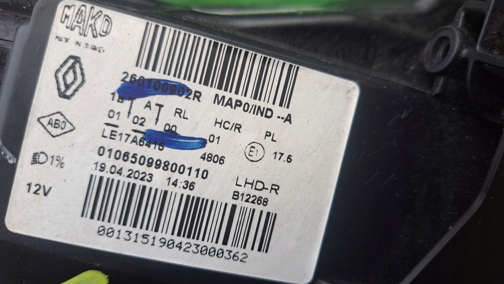 Frontscheinwerfer Renault Clio I 5 260100902R LED Rechts Scheinwerfer Headlight SCH1031966221gj