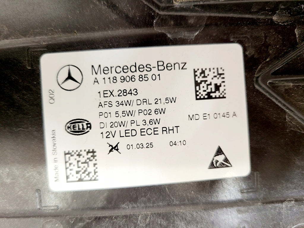 Frontscheinwerfer Mercedes-Benz Cla A1189068501 LED Links Scheinwerfer Headlight SCH6183192263hf