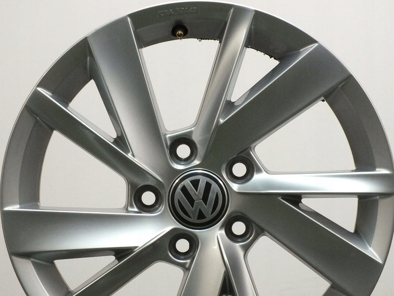 1x Alufelge 16 Zoll 6.5" 5x112 46ET Glanz Silber 5H0071496 VW Rim Wheel FEL3350100073ds