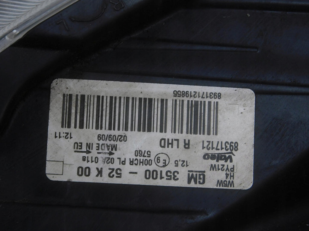 Frontscheinwerfer Opel Agila B 89317121 Rechts Scheinwerfer Headlight