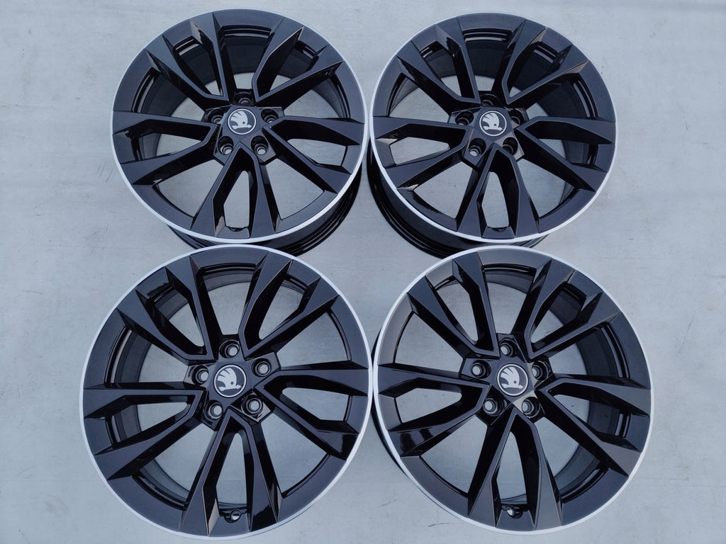 4x Alufelge 18 Zoll 7.0" 5x112 45ET Glanz Schwarz 57A601025AS Skoda Kodiaq FEL5801188221cs