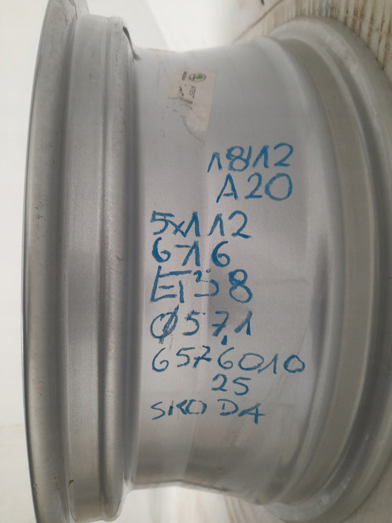 1x Alufelge 16 Zoll 6.0" 5x112 38ET Glanz Silber 657601025B Skoda Rim Wheel FEL2516640481am
