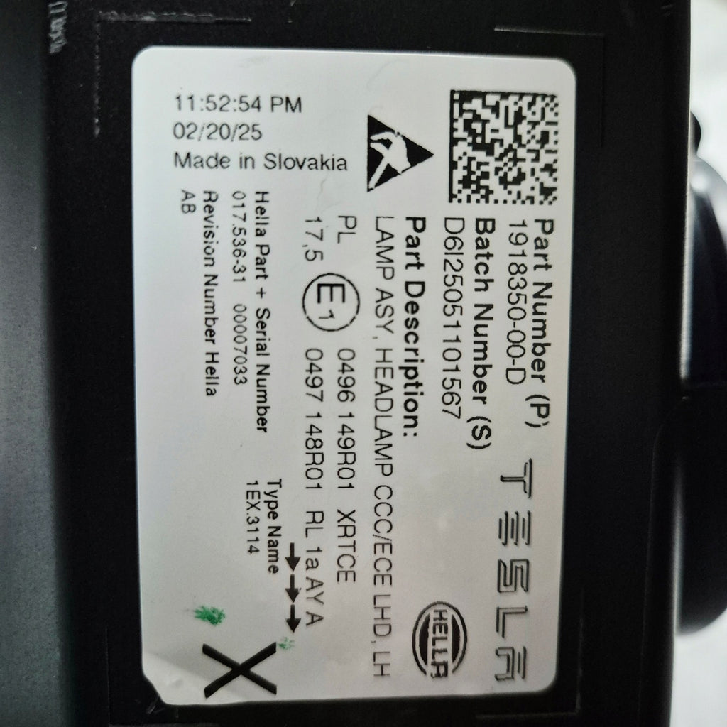 Frontscheinwerfer Tesla 1918350-00-D Links Scheinwerfer Headlight SCH6465906191hu