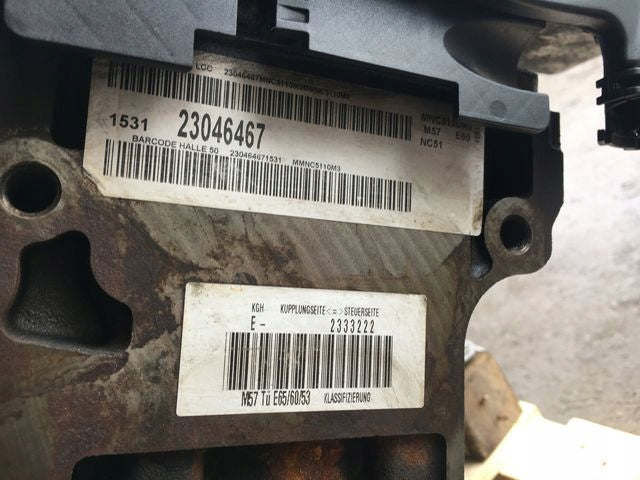Motor BMW E60 E53 E65 M57TU 2.5 186TKm Diesel Engine Unkomplett