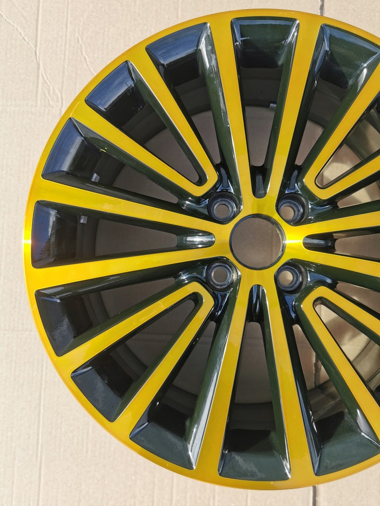 1x Alufelge 17 Zoll 6.5" 4x100 43ET Glanz Schwarz 1S0601025N VW Saj Rim Wheel FEL5001290827qj